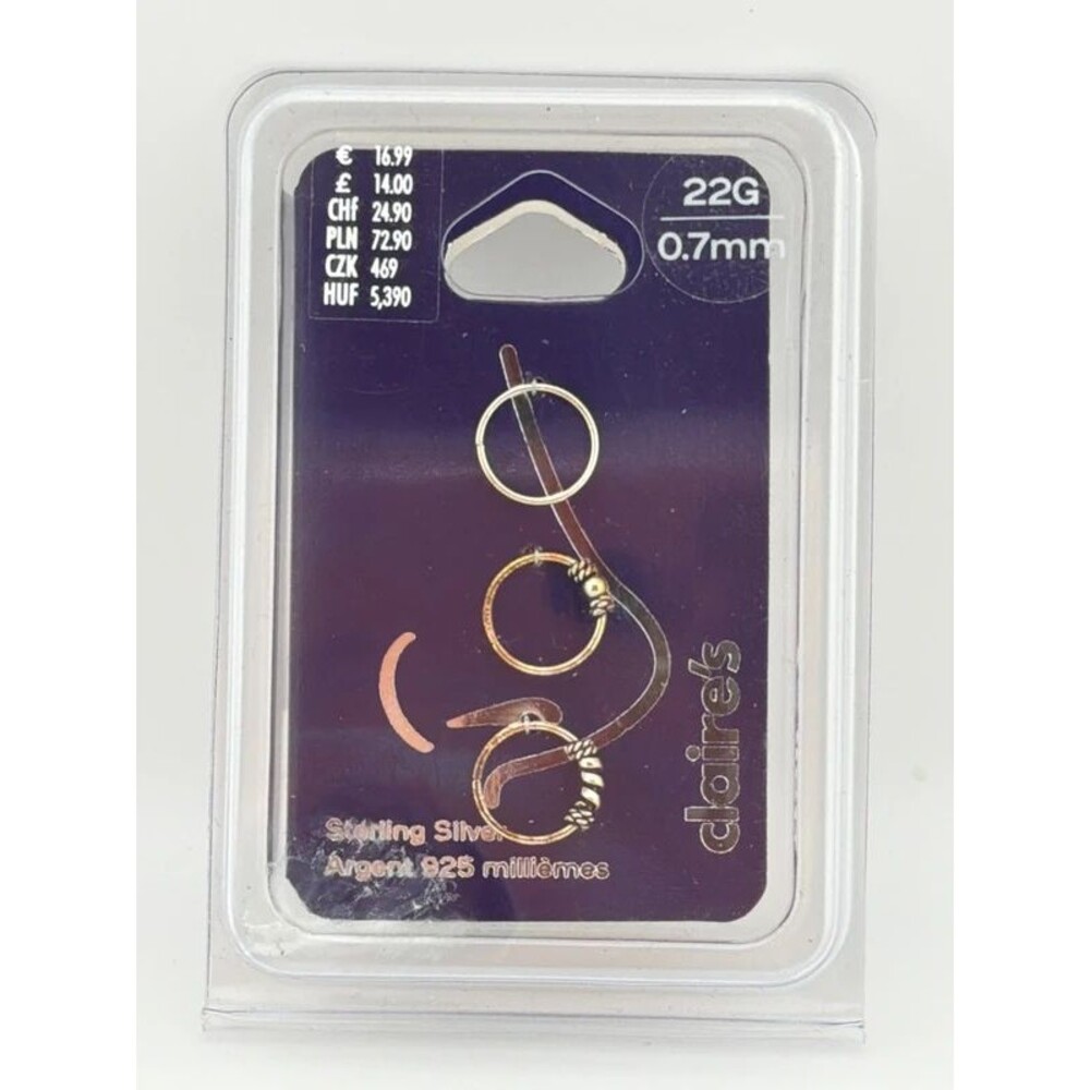 Claire’s Sterling Silver 3 Hoops Nose Jewelry